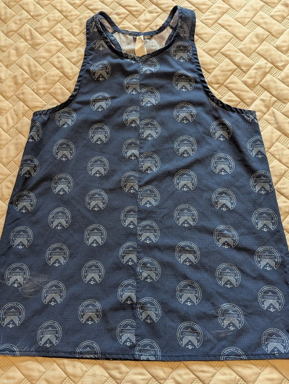 Oiselle Logo Racerback Tank Top - Navy with White Logo Print Sz.XS (2)
